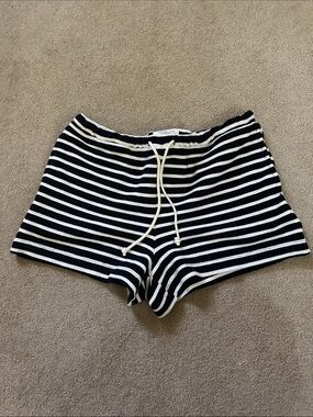 American Eagle Micro Waistband Fleece Short - Navy and White COASTAL